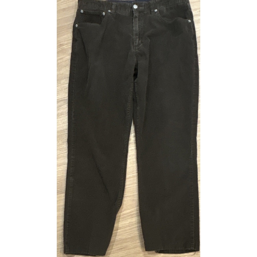 Cremieux Men's Brown Corduroy Casual Pants Straight Leg Button Zip Regular Fit